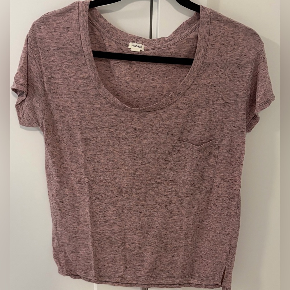 Garage Women's Scoop Pocket Tee in Mauve Heather